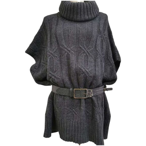 Women's Oversize Turtleneck Sweater Cape (fits M/L/XL/XXL) - Picture 6 of 12